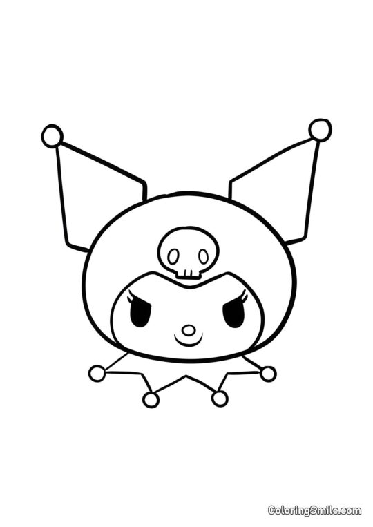 Kuromi Kopf - Ausmalbild