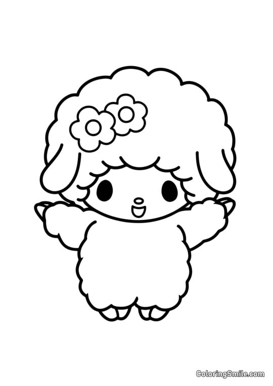 Schaf Klavier von My Melody - Ausmalbild