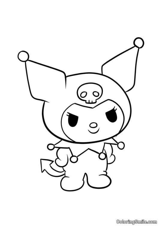 Kuromi grinst - Ausmalbild