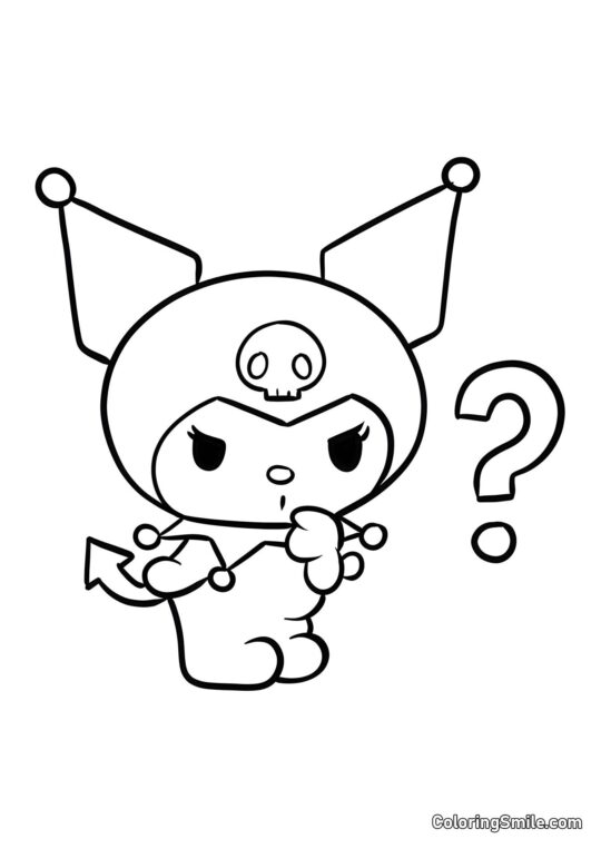 Kuromi verwirrt - Ausmalbild