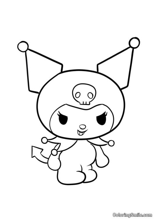 Kuromi grinsend - Ausmalbild