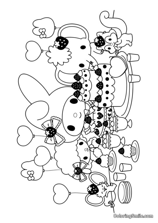 My Melody’s Geburtstag - Ausmalbild