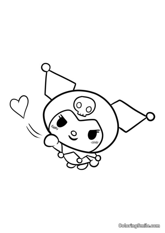 Kuromi bläst einen Kuss - Ausmalbild