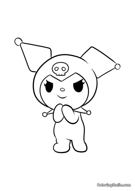 Kuromi möchte angeben - Ausmalbild