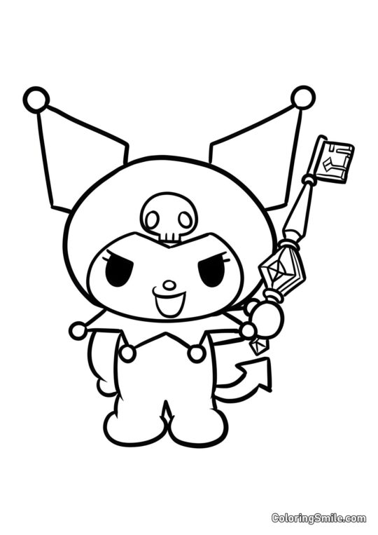 Kuromi und der Melodien Schlüssel - Ausmalbild