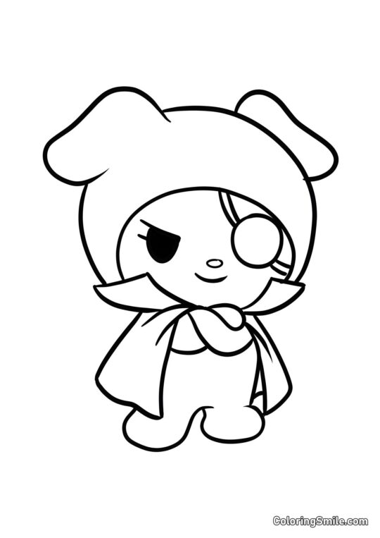 Hund Wanmi aus Kuromis Gang - Ausmalbild