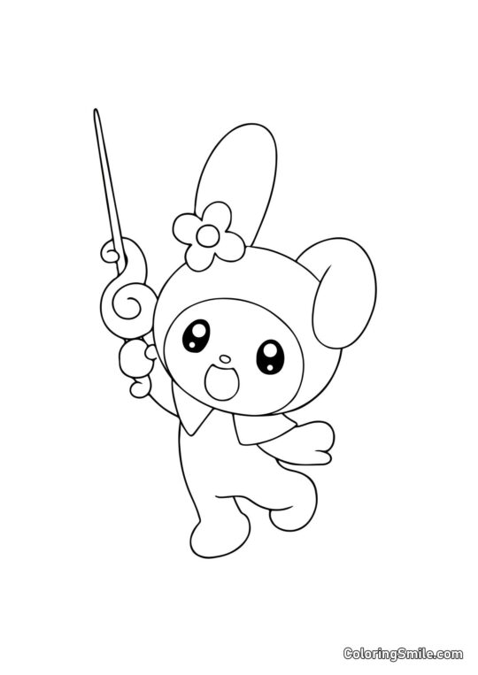 My Melody mit Zauberstab - Ausmalbild