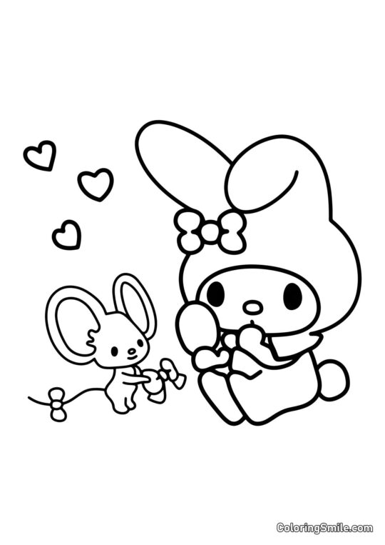 My Melody und Fleta - Ausmalbild