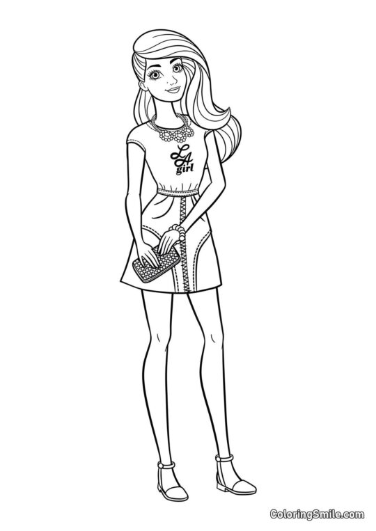 Barbie in Los Angeles - Ausmalbild