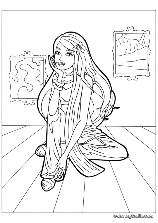 Schauspielerin Barbie - Ausmalbild