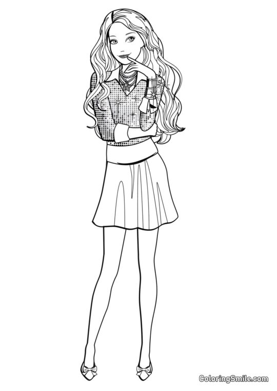 List besiegt Barbie - Ausmalbild