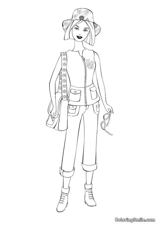 Reisende Barbie - Ausmalbild