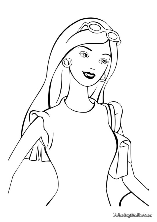 Barbie macht sich für ein Vorstellungsgespräch bereit - Ausmalbild