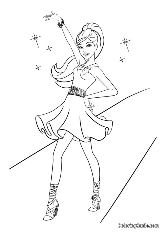 Barbie hat Spaß - Ausmalbild