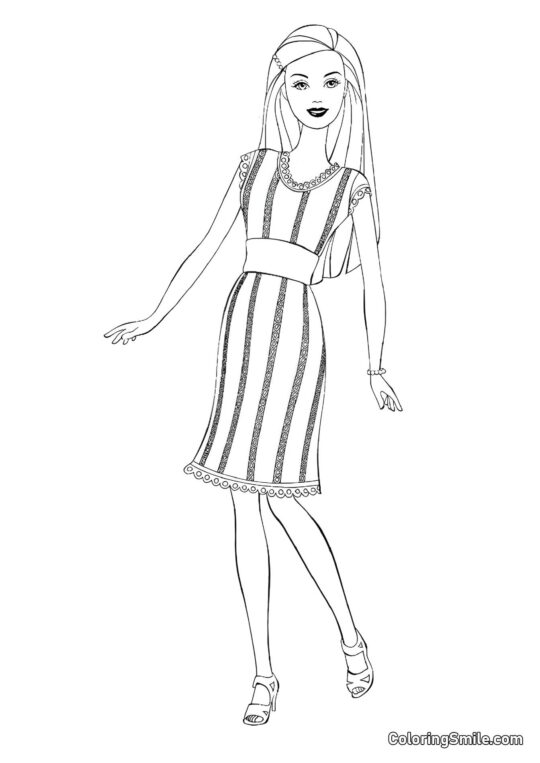 Strenges Kleid Barbie - Ausmalbild
