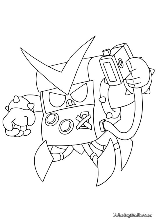 8-Bit Roboter Brawl Stars 8-Bit Roboter Brawl Stars - Ausmalbild