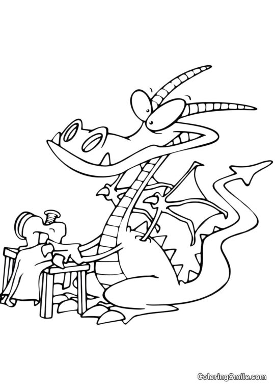 Handlicher Drache - Ausmalbild