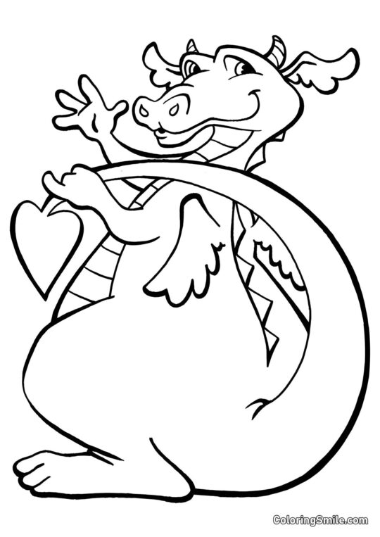 Liebender Drache - Ausmalbild