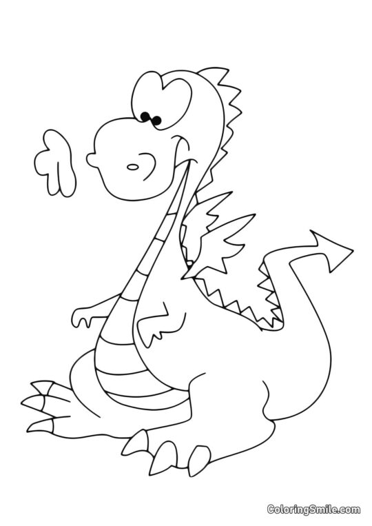 Lustiger Babydrache - Ausmalbild