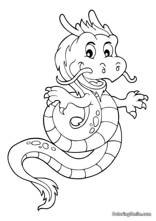 Chinesischer Stil Drache - Ausmalbild