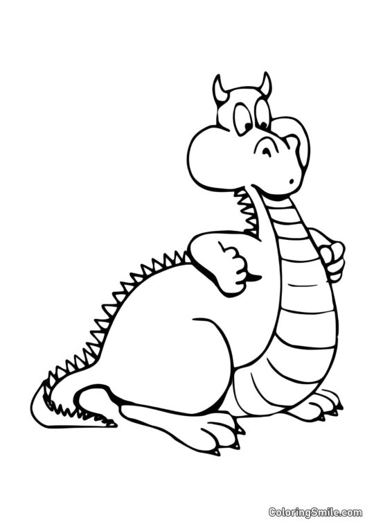Schmollender Drache - Ausmalbild