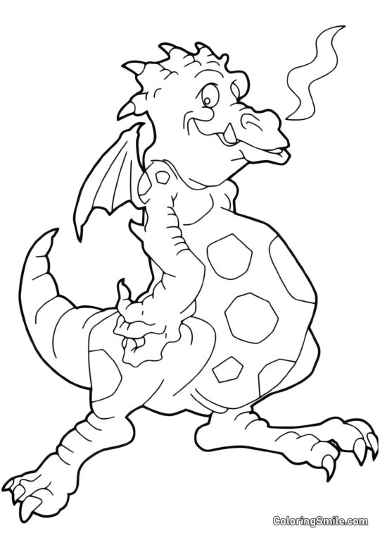 Lustiger Drache - Ausmalbild