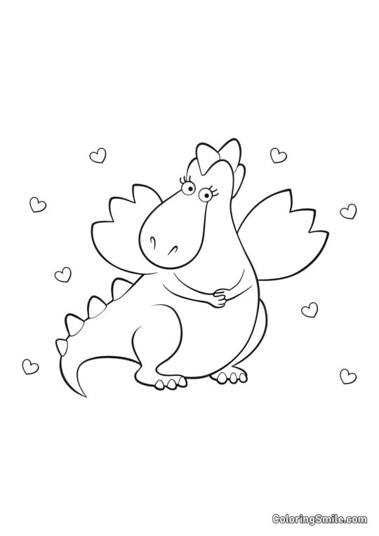 Süßes Mädchen Drache - Ausmalbild