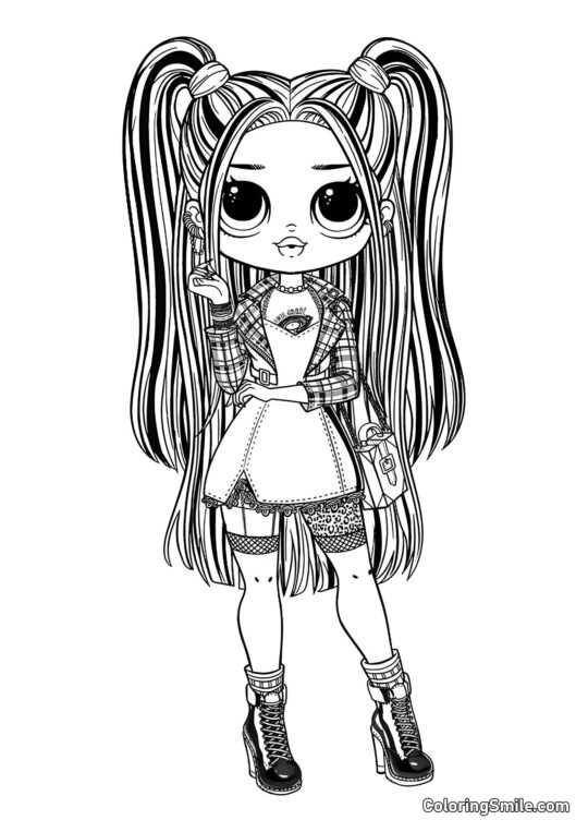 LOL OMG Alt-Mädchen - Ausmalbild