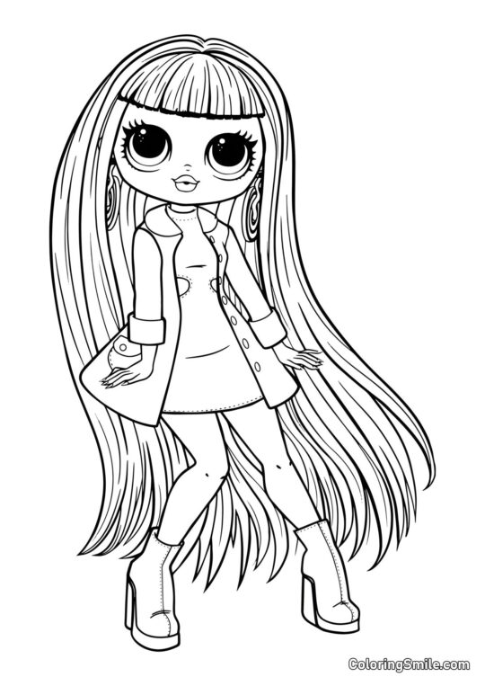 Groovy Babe LOL OMG Neon - Ausmalbild