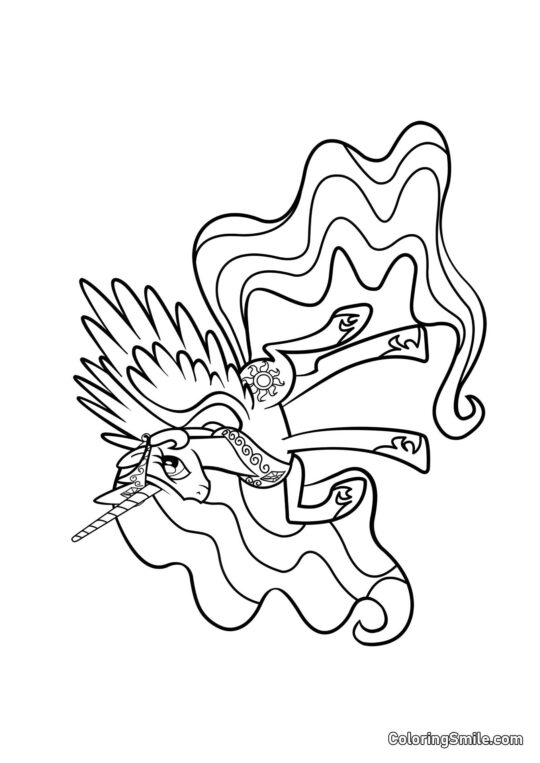 Prinzessin Celestia aus Mein Kleines Pony - Ausmalbild