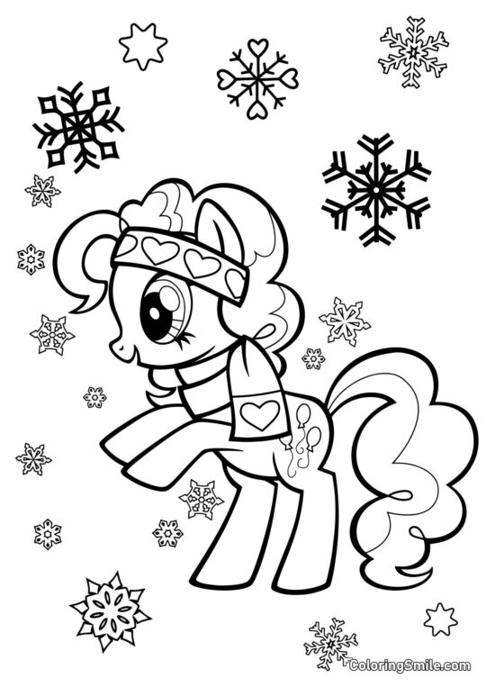 Pinkie Pie und Schneeflocken - Ausmalbild
