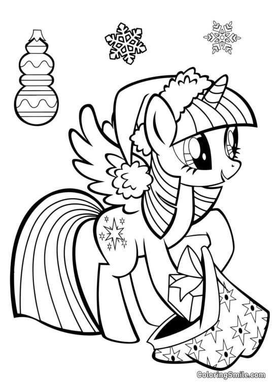 Glanz mit Neujahrsgeschenken - Ausmalbild