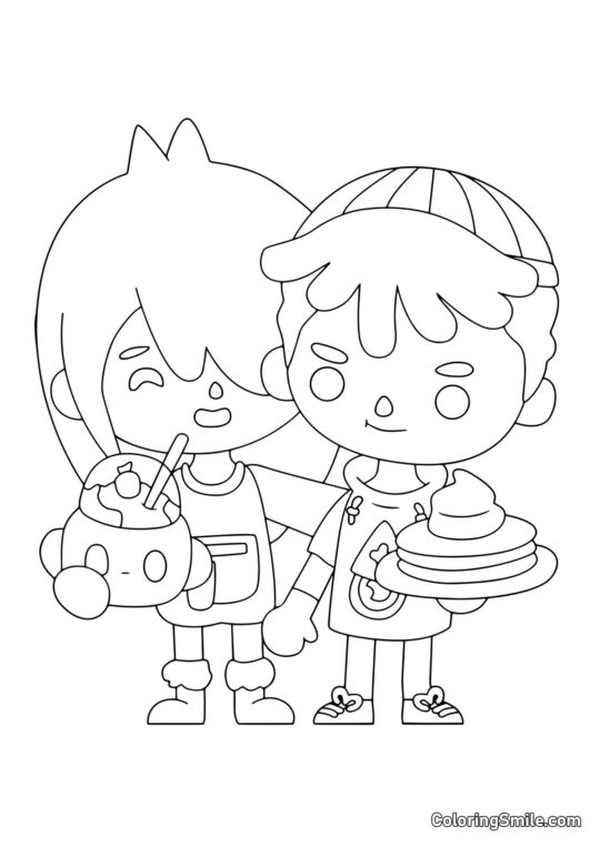 Toca Boca Junge und Mädchen - Ausmalbild