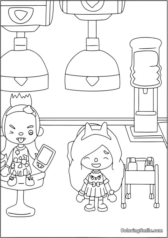 Toca Boca Lebenssalon - Ausmalbild