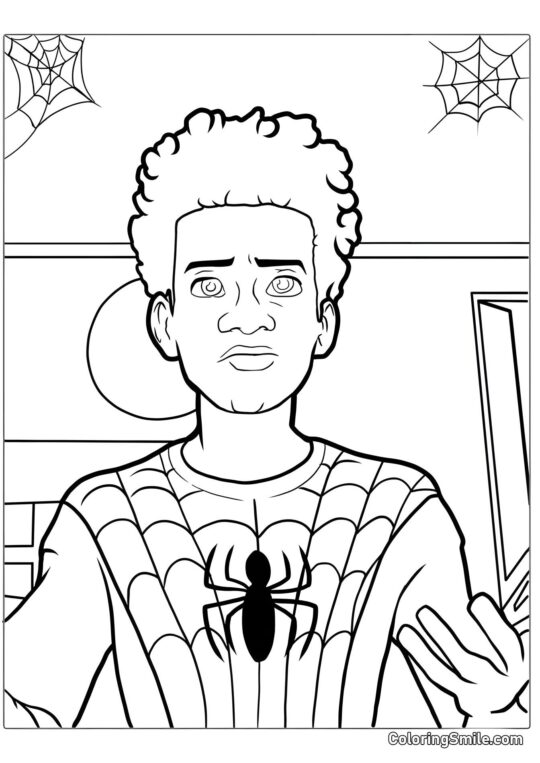 Miles Morales im Spider-Verse - Ausmalbild