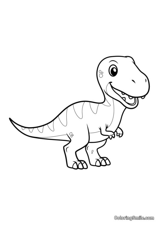 Niedlicher Dinosaurier T-Rex - Ausmalbild
