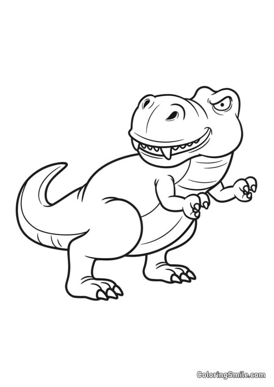 Cartoon T-Rex - Ausmalbild