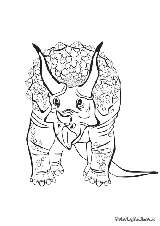 Triceratops aus der Familie der Ceratopsidae - Ausmalbild