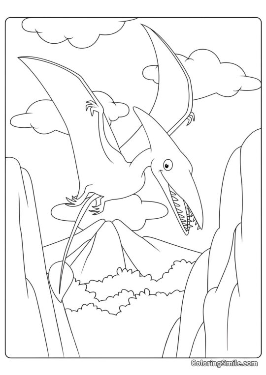 Pterosaurier – fliegender Dinosaurier - Ausmalbild