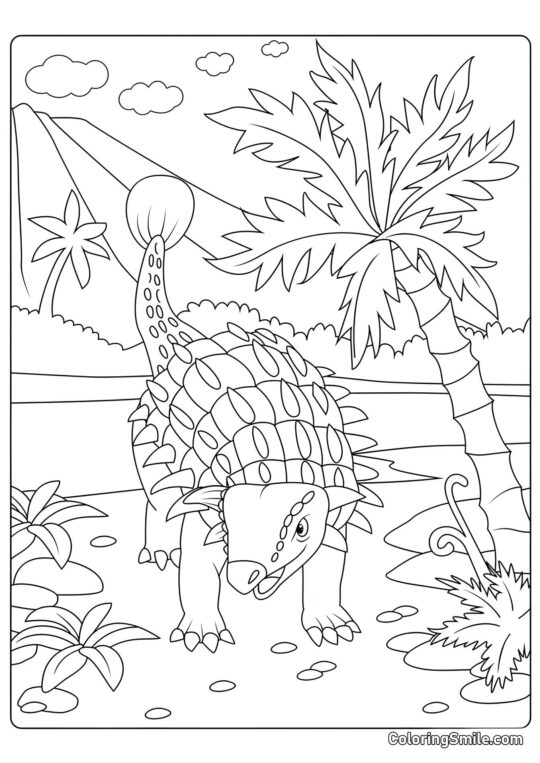 Gepanzerter Ankylosaurus - Ausmalbild