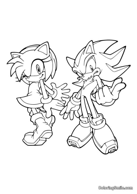 Sonic und Amy Rose - Ausmalbild