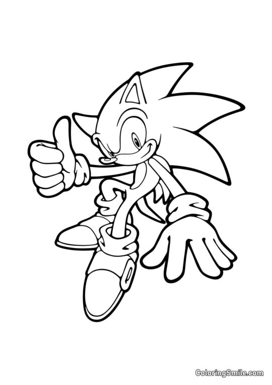 Cooler Sonic - Ausmalbild