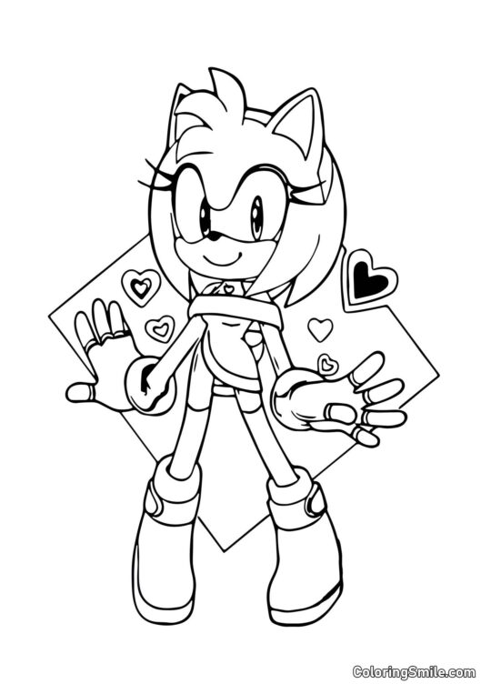 Fashionista Amy Rose - Ausmalbild