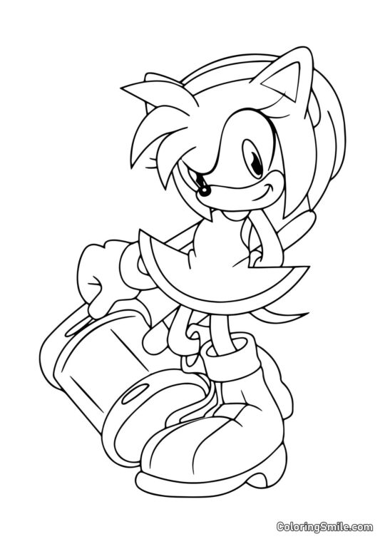 Rose und Hammer - Ausmalbild