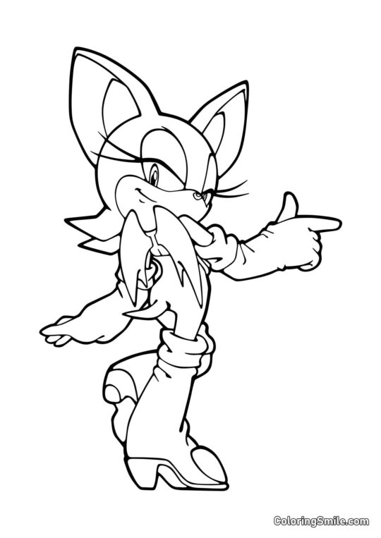 Rouge die Fledermaus aus Sonic - Ausmalbild