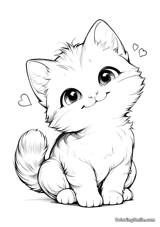 Die süßeste Katze - Ausmalbild