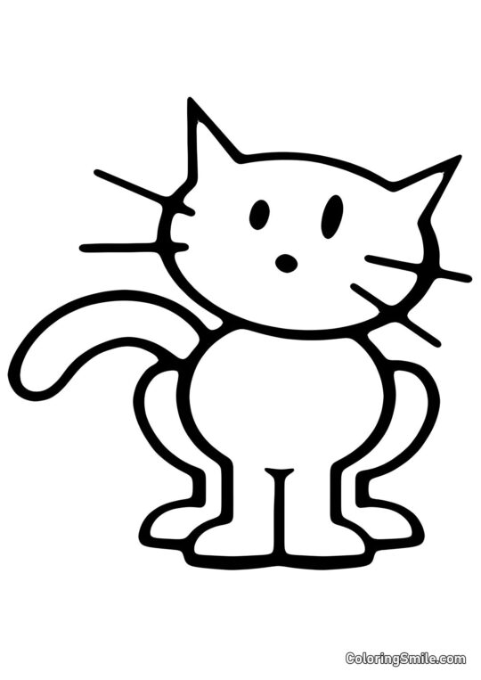 Schematische Katze - Ausmalbild