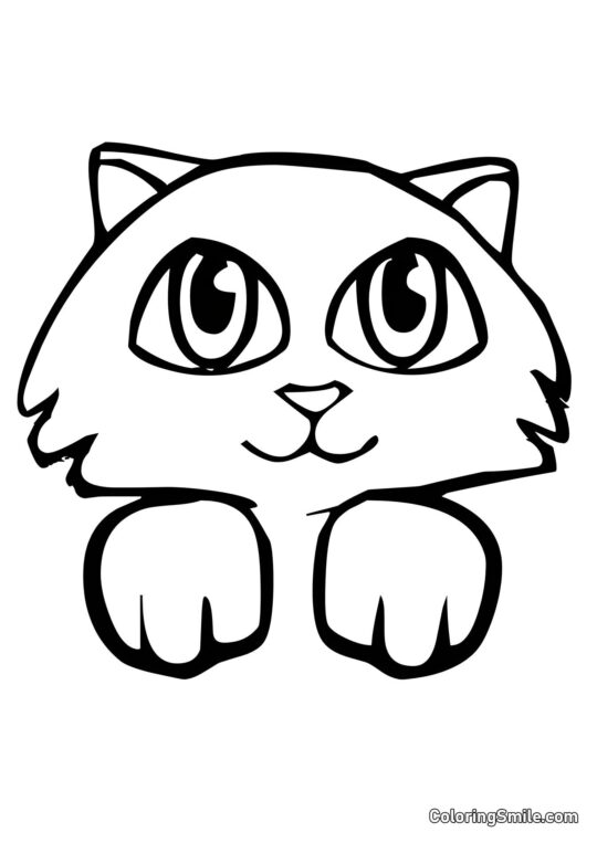 Niedliches Kätzchen - Ausmalbild