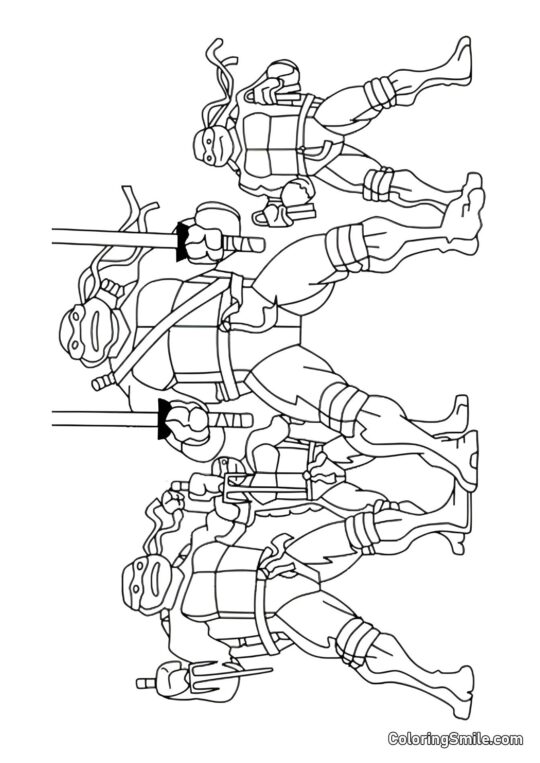 Schildkröten versammelt - Ausmalbild