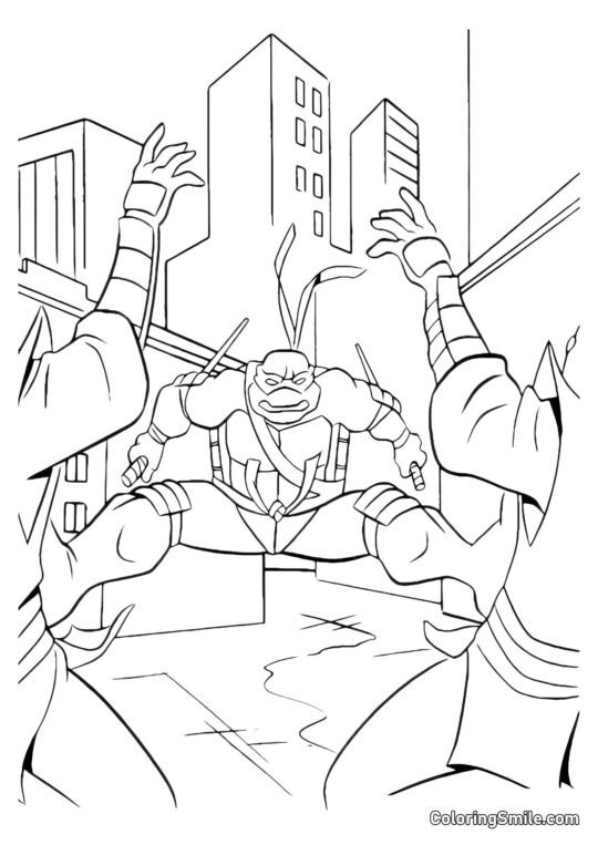 Raphael besiegte zwei mit einem Schlag - Ausmalbild